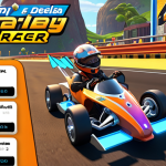 **Prompt:** KartRider Drift racer joyfully completing a daily challenge on their mobile device, surrounded by glowing RP icons. The scene is colorful and energetic, emphasizing the satisfaction of daily progress. UI elements from the game should be visible, showcasing the challenge completion.