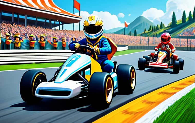 Kartrider Fan Art Showcase**

"A vibrant Kartrider fan art piece depicting beloved characters racing on a whimsical track, rendered in a digital art style with elements of AI-assisted design, showcasing perfect anatomy, correct proportions, and well-formed hands. The characters are fully clothed in appropriate racing attire, set against a backdrop of a cheering crowd. Safe for work, appropriate content, professional quality, family-friendly, and modest presentation."

**