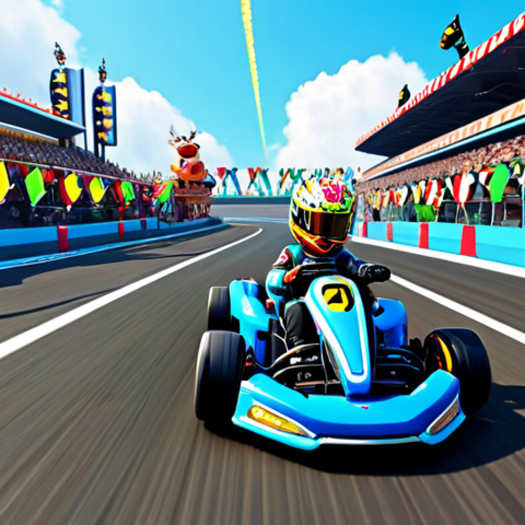 카트라이더 신규 업데이트 확인법 - New Season Racing**
"A vibrant, dynamic scene of KartRider characters racing on a newly released tr...
