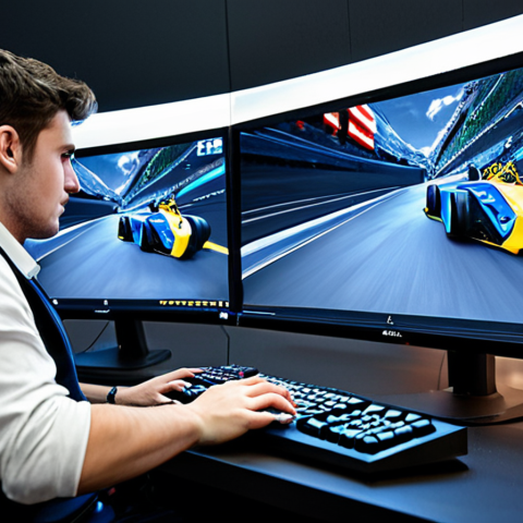 카트라이더 트랙 공략 동영상 추천 - Learning from a Pro**

"A gamer attentively watching a KartRider tutorial on a large monitor, fully ...