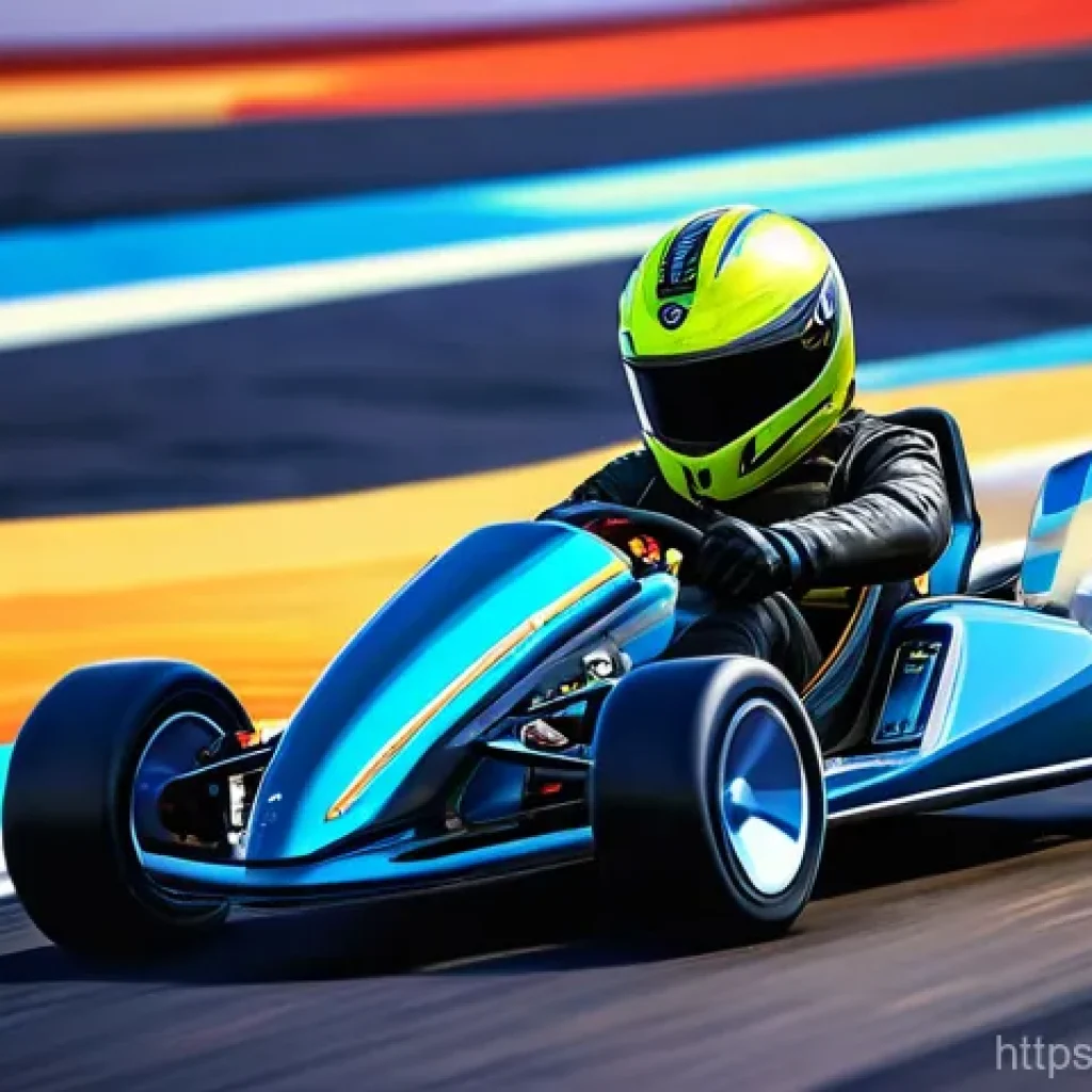 카트라이더 팀플레이 전략 모음 - A heroic KartRider character, clad in a sleek racing suit and helmet, is intentionally positioned be...