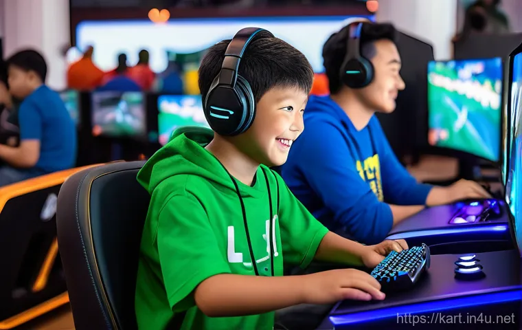 카트라이더 프로 리그 예고 - A high-energy, dynamic shot of multiple futuristic KartRider: Drift karts executing synchronized dri...