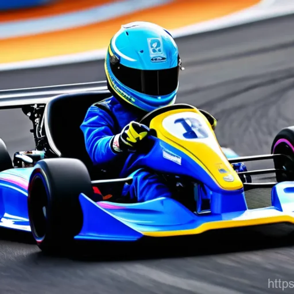 카트라이더 스피드전 플레이 분석 - **Prompt:** A highly skilled KartRider racer, wearing a sleek, futuristic racing suit and a polished...