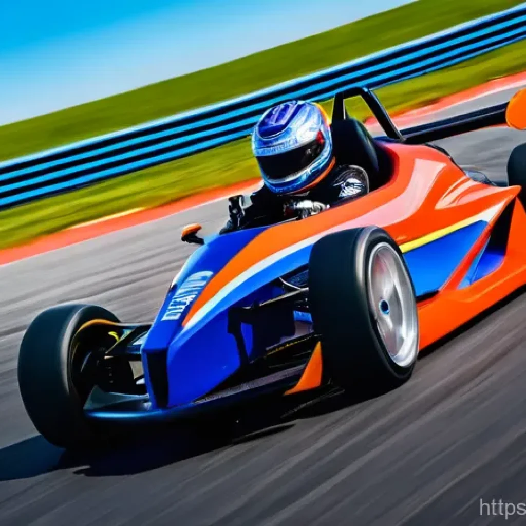 카트라이더 트랙별 공략법과 기본 기술 - A high-octane, dynamic shot of a sleek, futuristic racing kart executing a perfect "cutting drift" t...