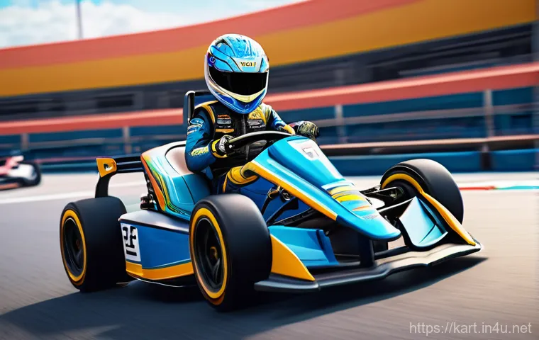 카트라이더 팬아트 대회와 신규 캐릭터 활용 - **A vibrant, energetic scene featuring a newly introduced KartRider character.** The character, with...