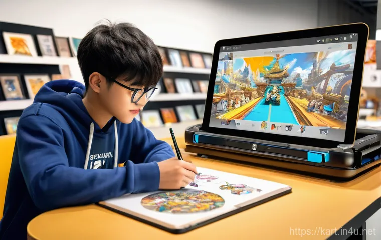 카트라이더 팬아트 대회와 신규 캐릭터 활용 - **A vibrant, energetic scene featuring a newly introduced KartRider character.** The character, with...