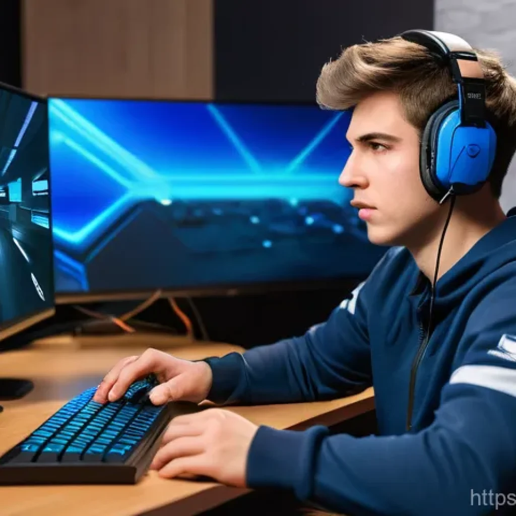 카트라이더 드리프트 코칭 프로그램 - **Image Prompt 1: Focused Individual Coaching Session**
A young male gamer, in his late teens or...