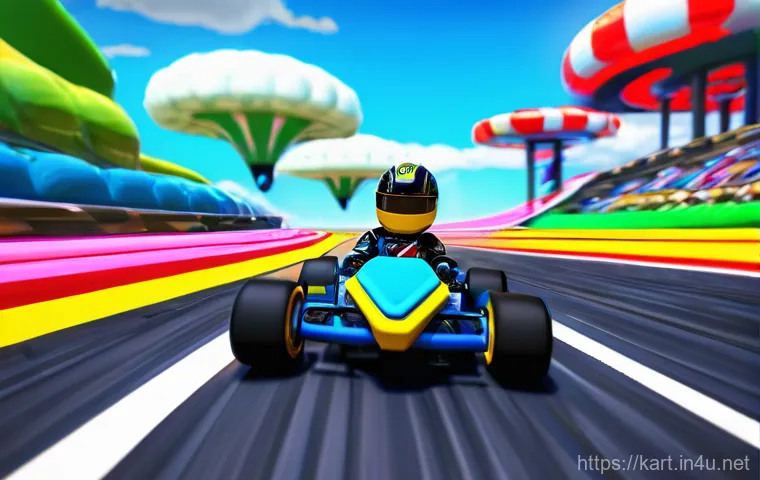 카트라이더 랭크전 시즌제 특징 - **Prompt 1: "A dynamic and intense scene of a high-stakes 'KartRider: Drift' Speed Mode rank match. ...