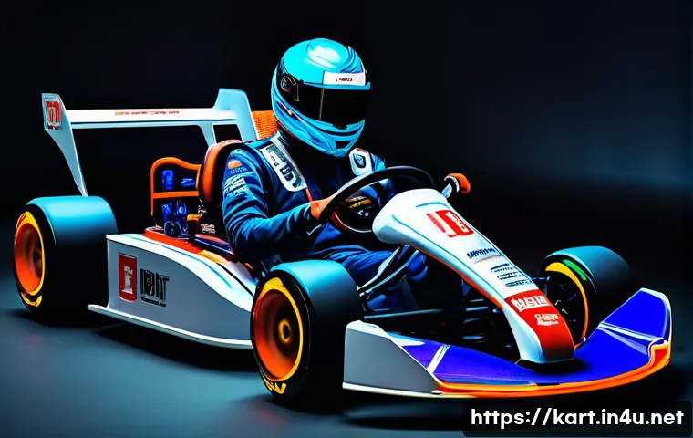 카트라이더 공식 리그 데이터 분석 - **Image Prompt: The Science of Kart Customization**
A professional esports kart racer, a person ...