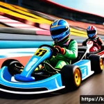 카트라이더 배틀 모드 생존법 - **Image Prompt: Early Race Domination and Item Box Rush**
    A vibrant, high-energy scene from a ca...