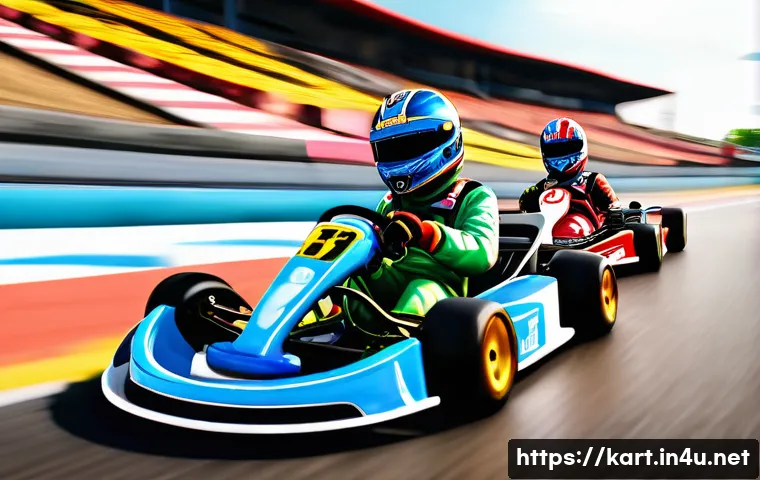 카트라이더 배틀 모드 생존법 - **Image Prompt: Early Race Domination and Item Box Rush**
A vibrant, high-energy scene from a ca...